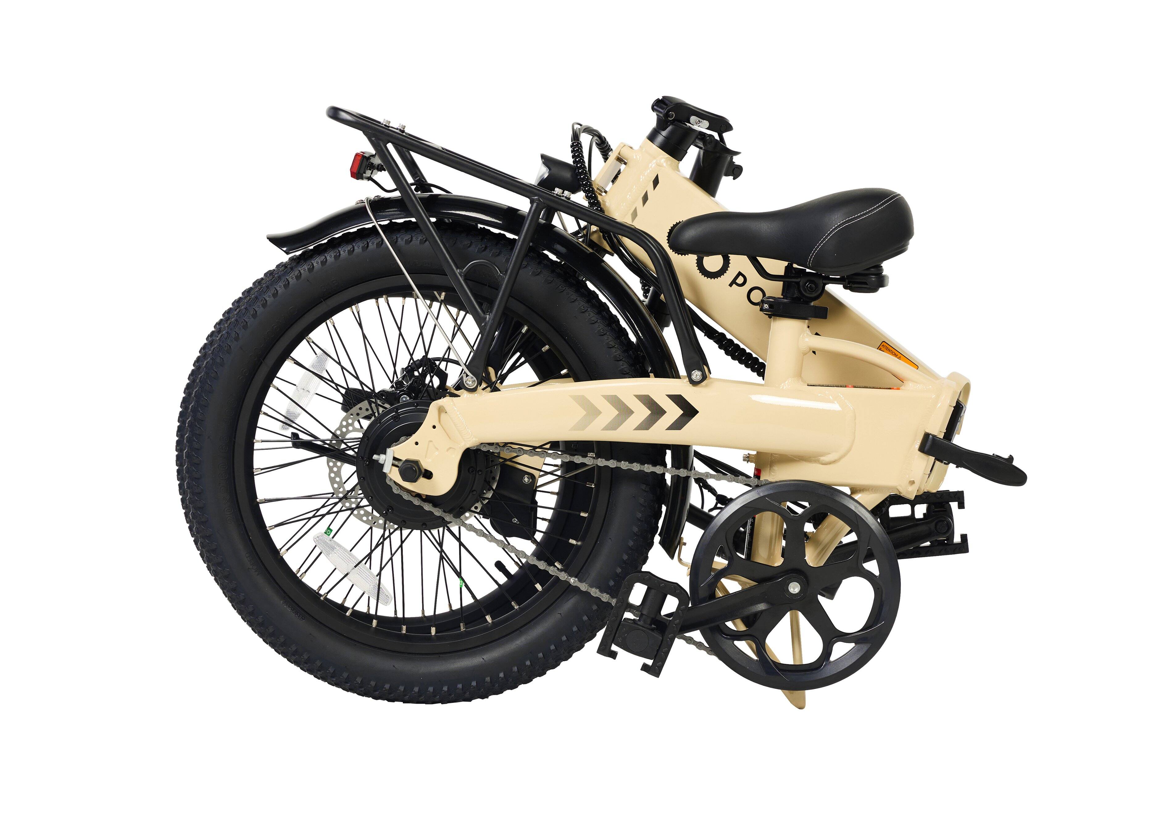 Angle. GoPowerBike - GoPowerBike GoVolt Folding Electric Bike | 20" | 500W | 20mph | 45+ Mile Range | Sand - Sand.