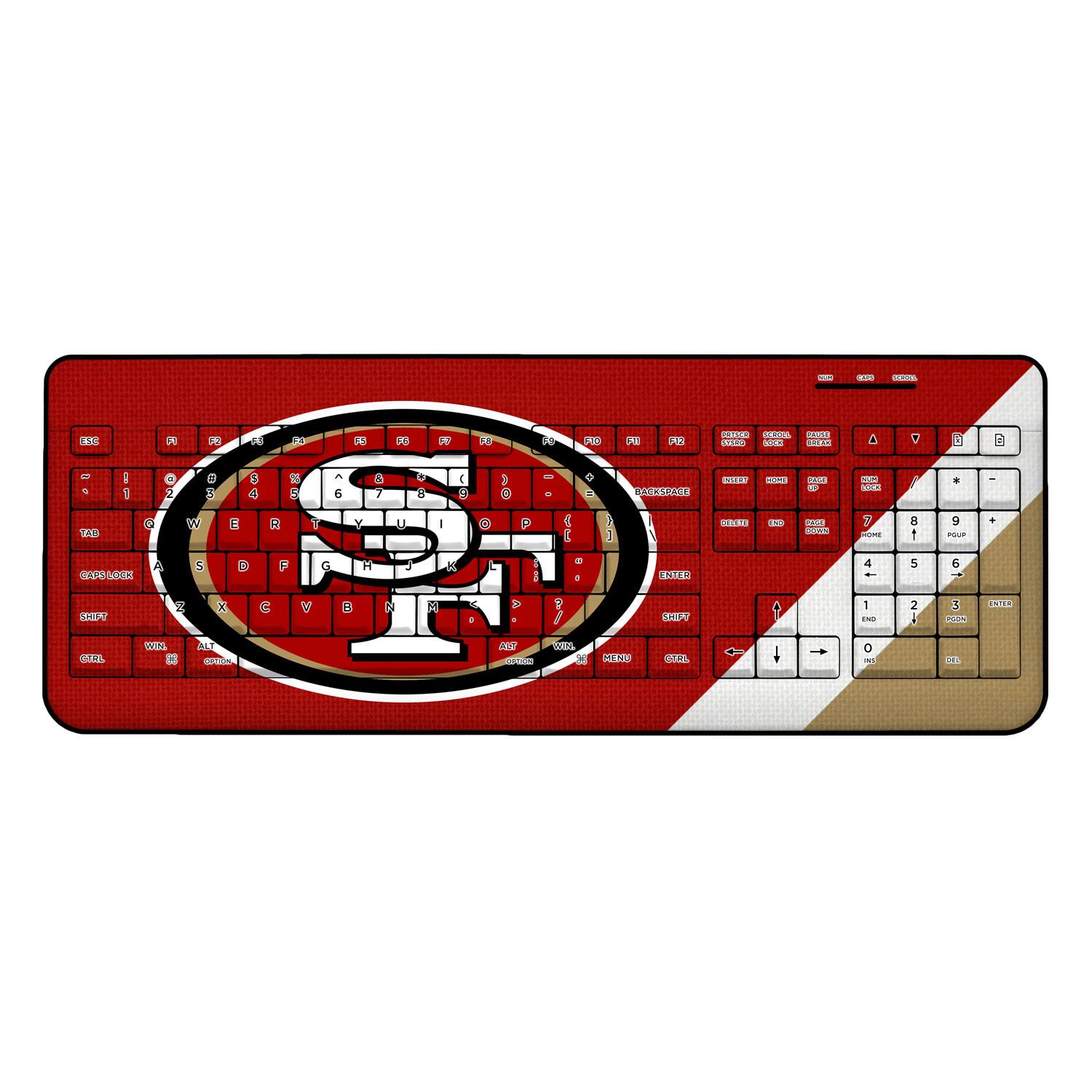 Keyscaper - San Francisco 49ers Diagonal Stripe Wireless Keyboard - Multicolor