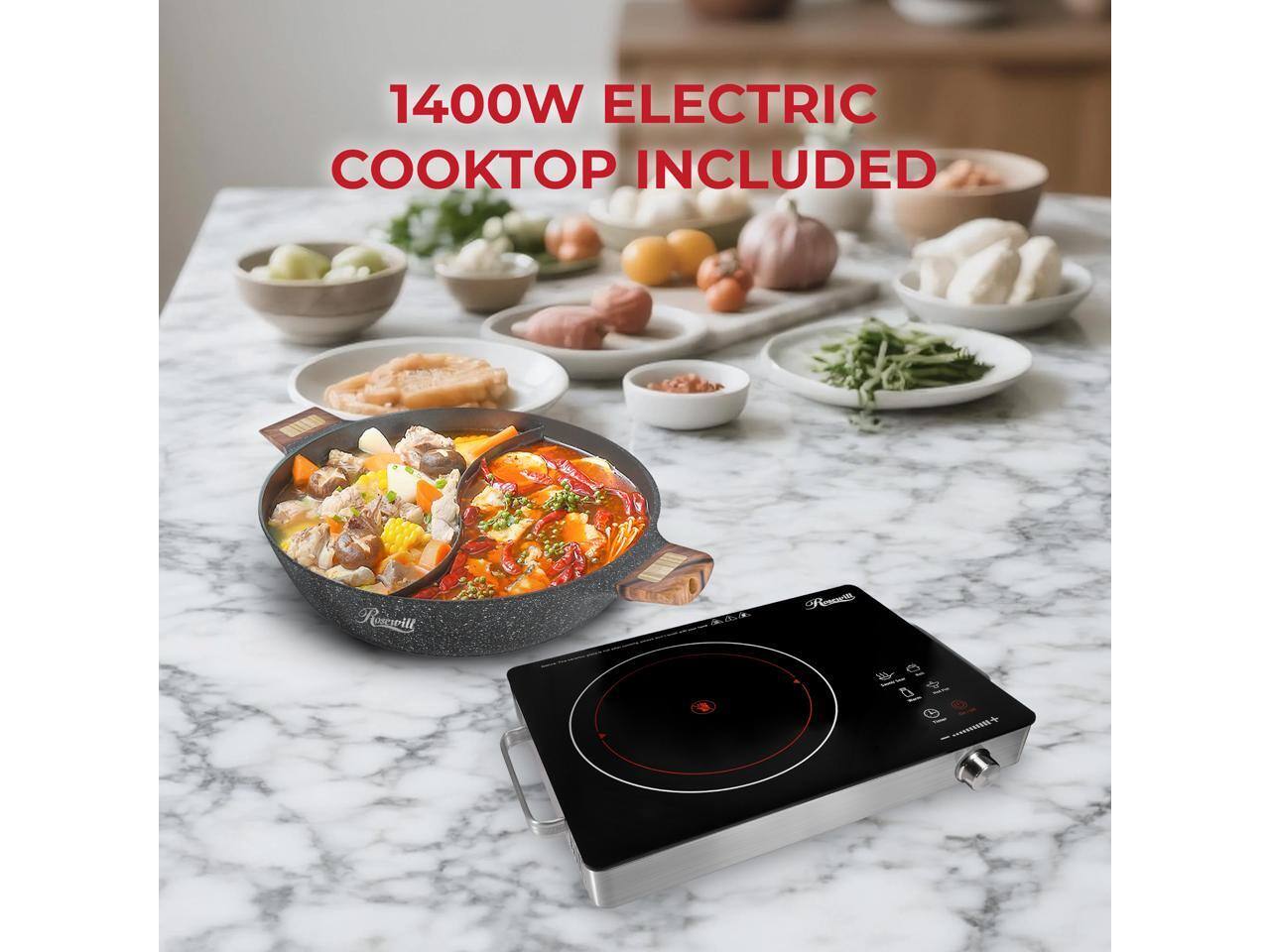 1400W ELECTRIC COOKTOP INCLUDED