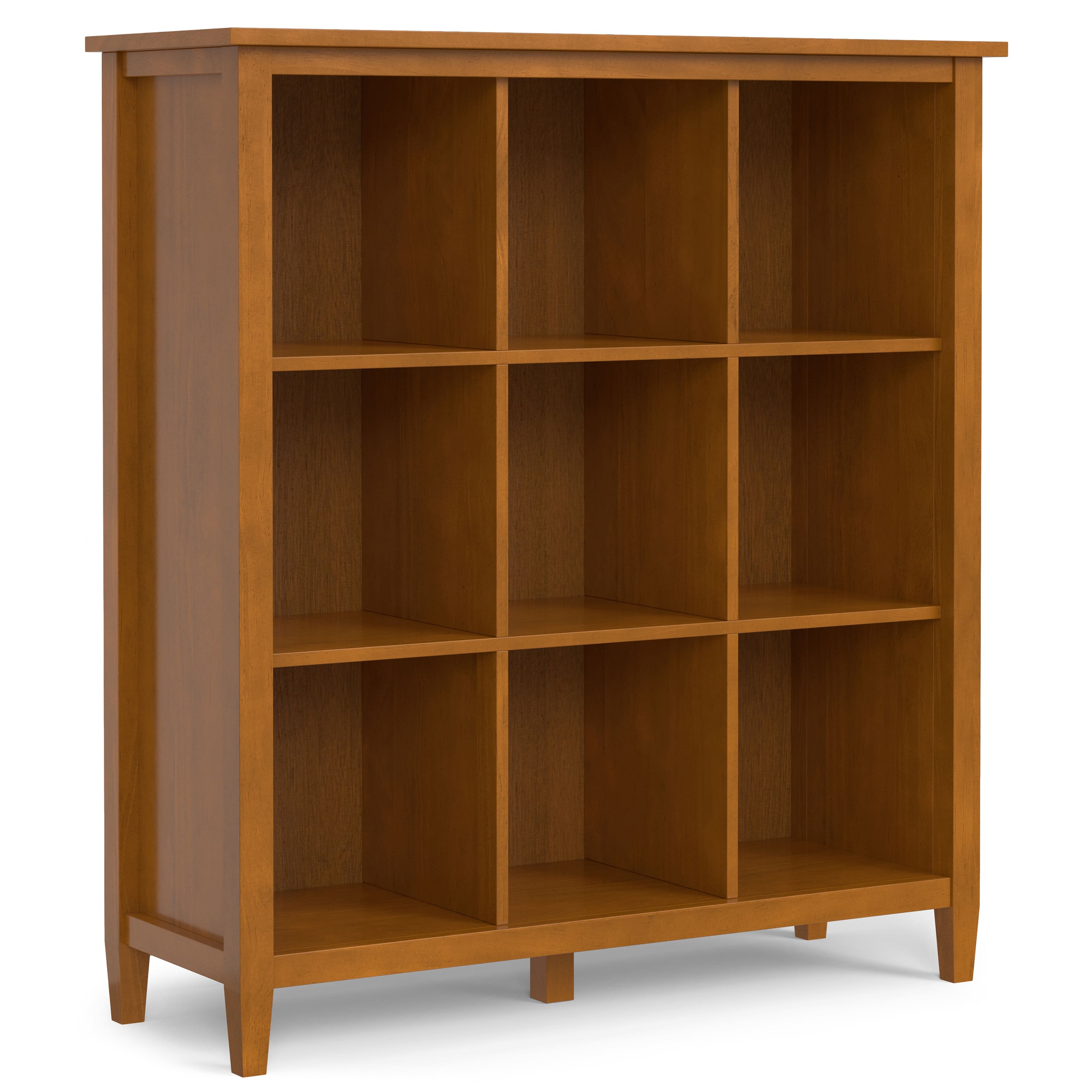 Photos - Display Cabinet / Bookcase Simpli Home Warm Shaker 48 inch Tall Solid Wood 9 Cube Storage - Light Golden Brown AXCWSH21-LGB