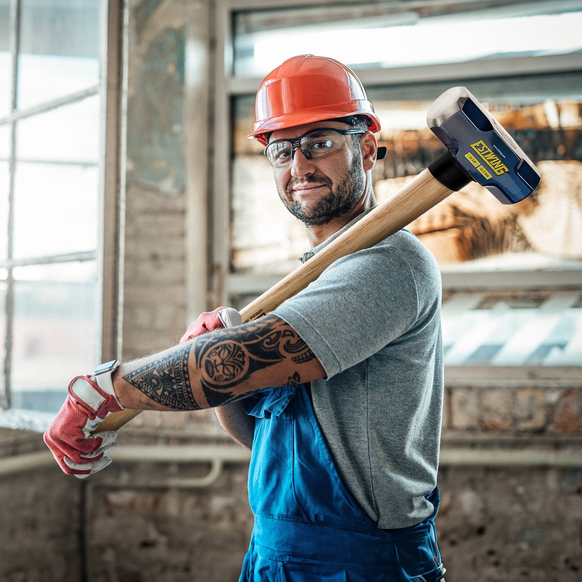 Alt View 2. Estwing - Estwing 6 Pound Head Hard Face Stake Sledge Hammer with 36 Inch Hickory Handle - Blue.