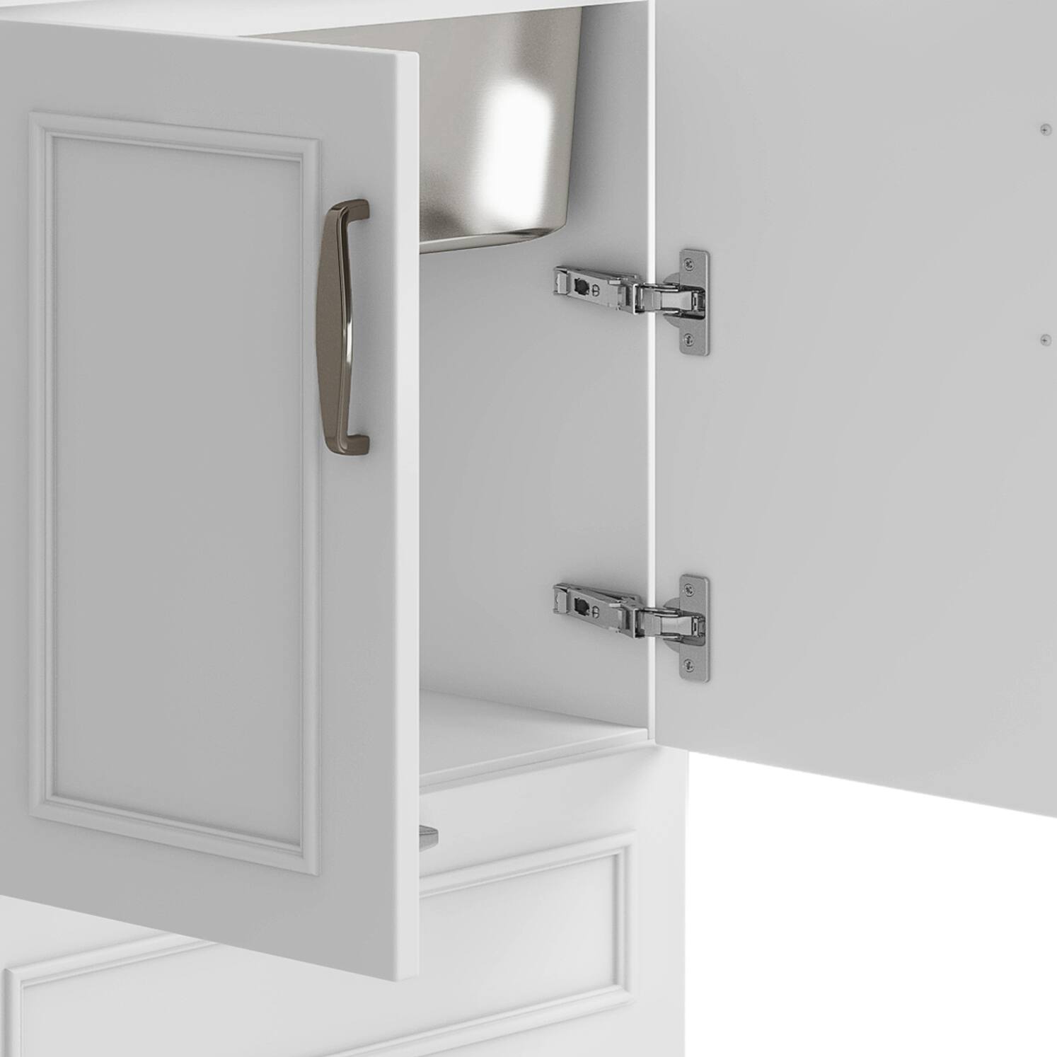 Alt View 4. Simpli Home - Cardinal  All-in-One 28-inch Utility Sink & Cabinet - Pure White.