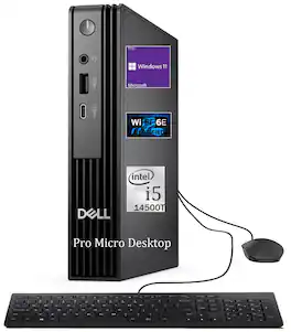 Dell - OptiPlex 7020 MFF Mini PC, Intel i5-14500T, 32GB DDR5, 1TB NVMe SSD, Windows 11 Pro, WiFi 6E, HDMI, DisplayPort - Black