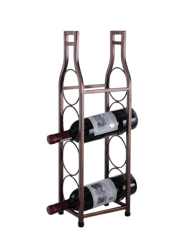 Angle. Kings Brand Furniture - Kings Brand Furniture - Countertop Tabletop Wine Rack, Wine Bottle Storage Holder for Home Kitchen & Bar - Rust/Copper.