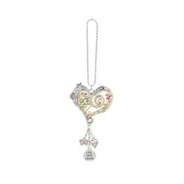 Ganz - and Gold Live Laugh Love Heart Car Charm 7 inch with Chain - Silver