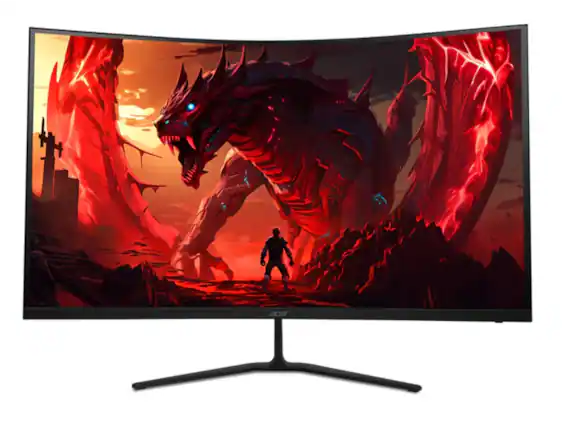 Front. Acer - Nitro ED323QU X2bmiipx 31.5" Curved 1000R WQHD 2560x1440 Zero Frame Gaming Monitor - Black.