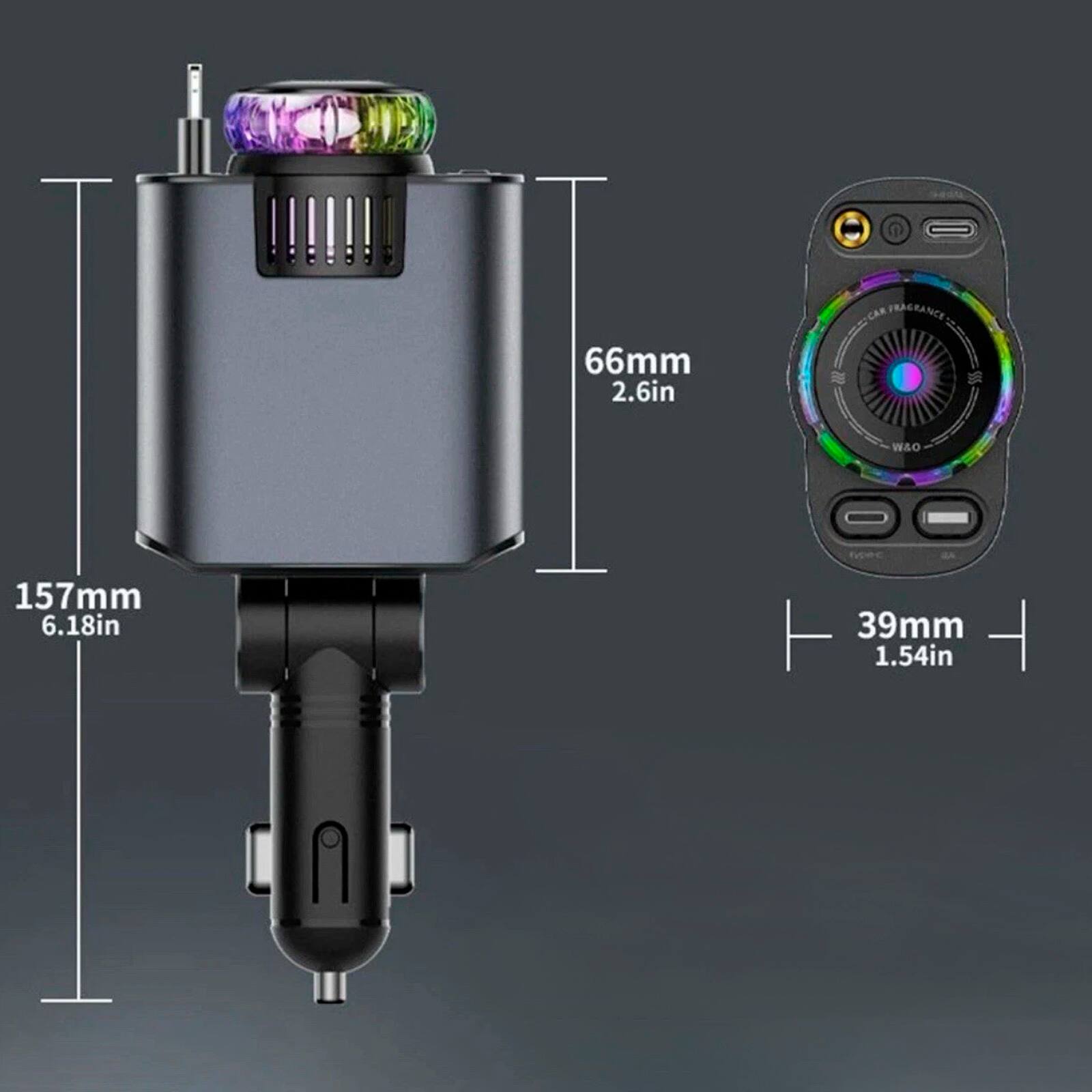66mm 2.6in  
157mm 6.18in  
39mm 1.54in