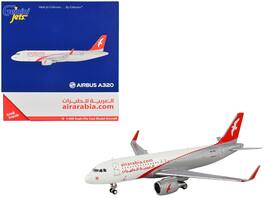 Airbus A320 Commercial Aircraft "Air Arabia" White and Gray with Red Tail 1/400 Diecast Model Airplane by GeminiJets - White ,Gray ,Red