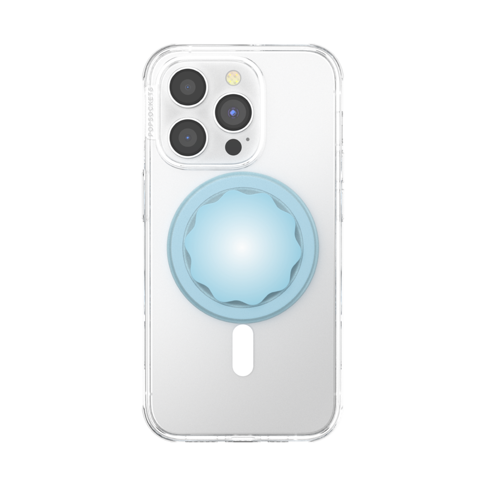Back. PopSockets - MagSafe PopGrip Universal Magnetic Grip & Stand with Adapter Ring for Cell Phones - Molded Flower Blu-Sigh.