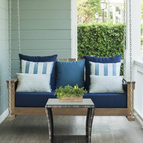 Alt View 5. Winado - 18in Wicker Side Table with Tempered Glass Top, Storage Rattan End Table for Indoor Outdoor Garden Balcony Porch Deck - Grey.