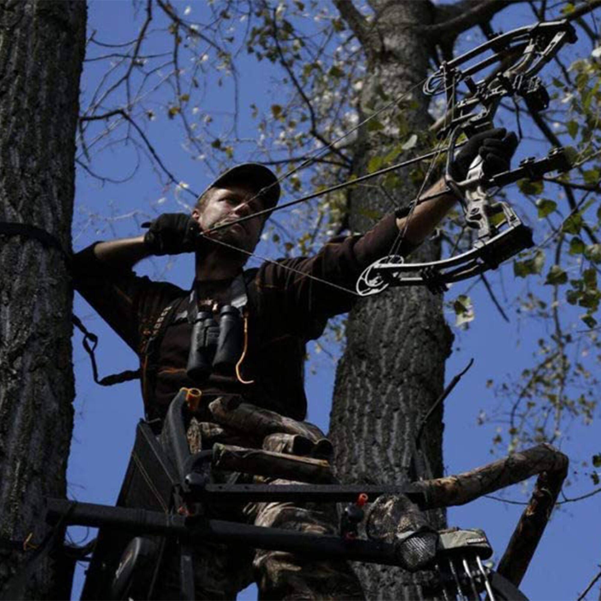 Alt View 4. Big Game Treestands - Big Game Hunter HD 1.5 Deer Hunting Ladder Climbing Tree Stand w/Extra Wide Seat - Black.
