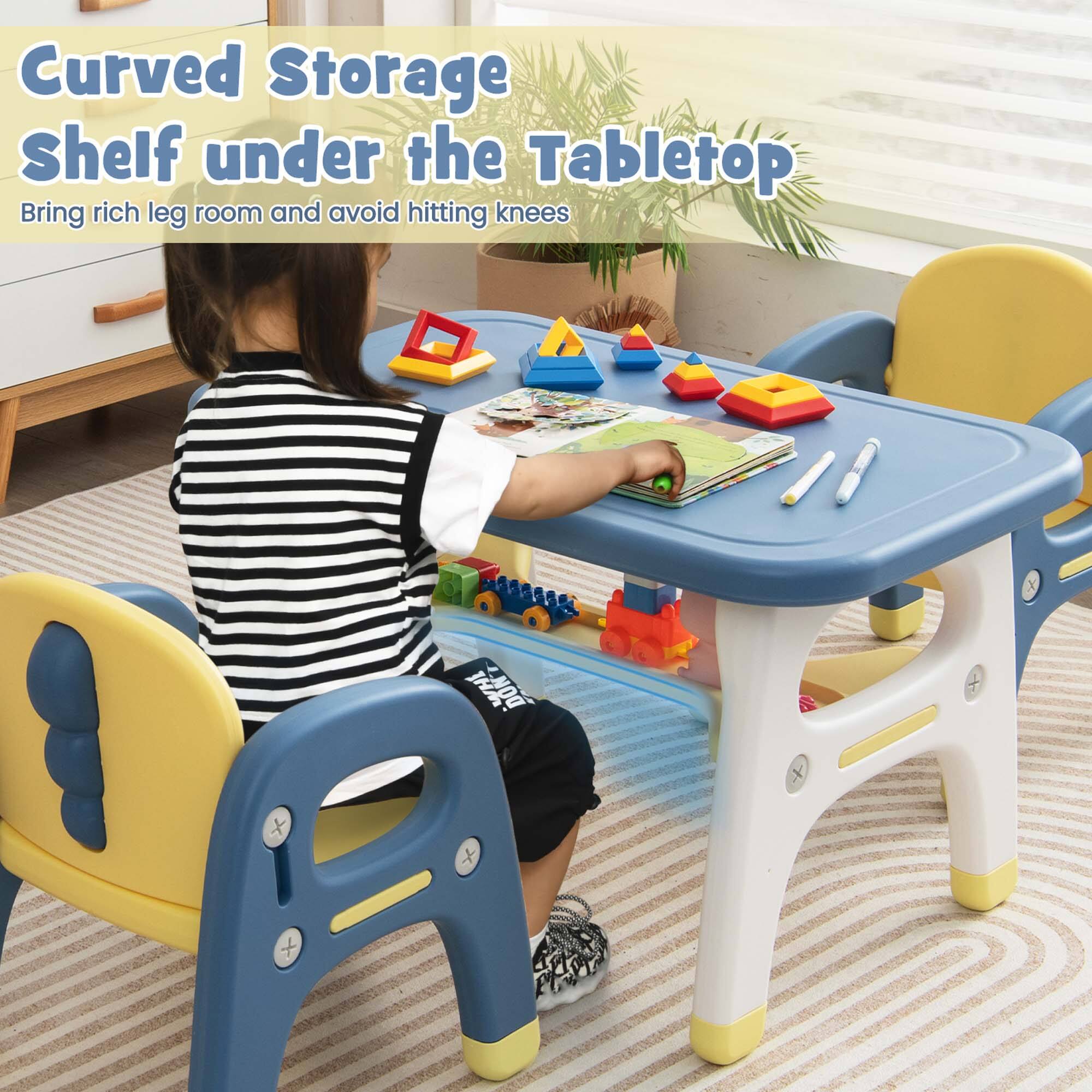Curved Storage Shelf under the Tabletop

Bring rich leg room and avoid hitting knees