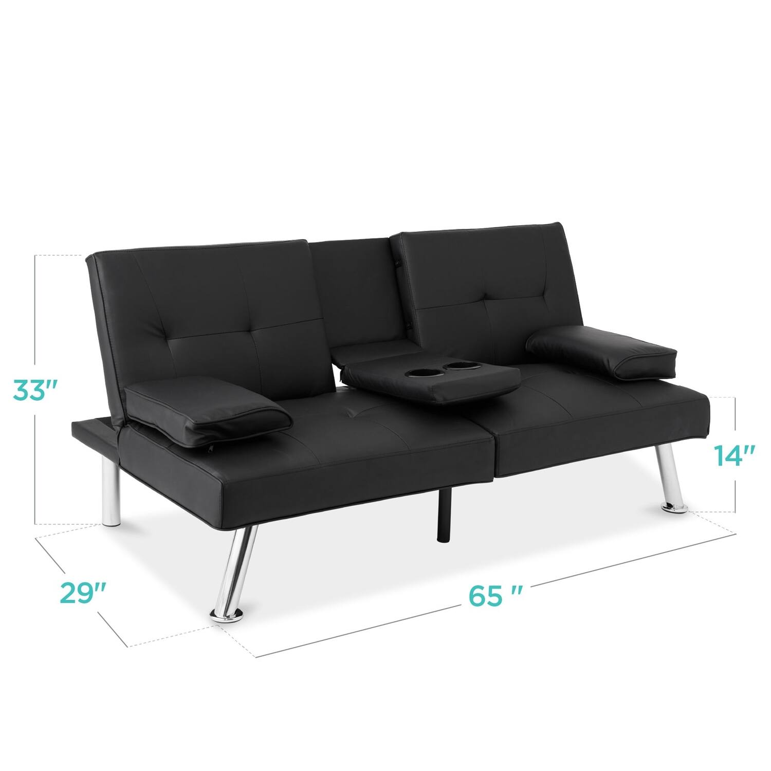 - Width: 65"
- Depth: 33"
- Height: 29"
- Armrest Height: 14"