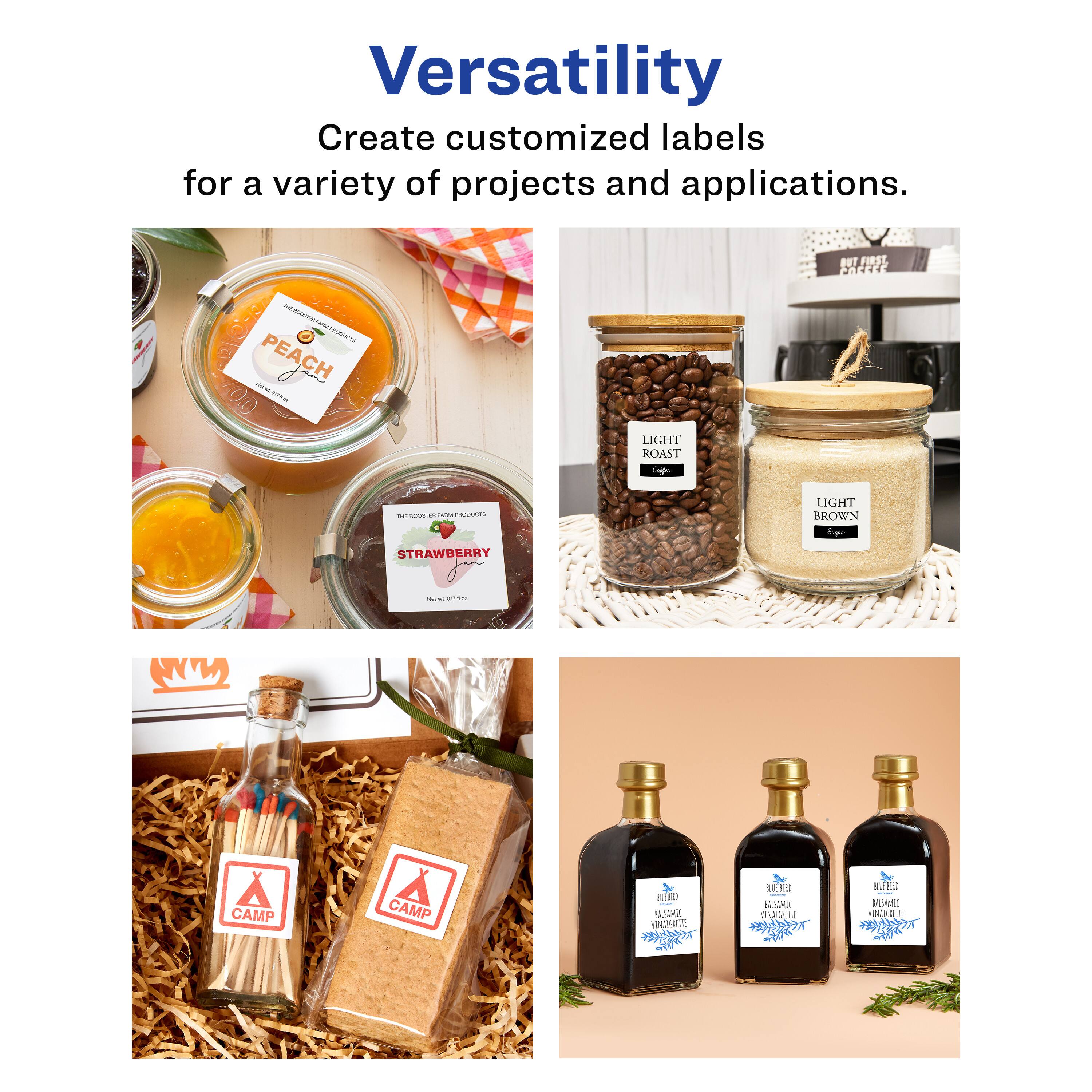 Versatility  
Create customized labels for a variety of projects and applications.