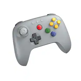 8BitDo - 64 Bluetooth Controller for Analogue 3D, Switch, Switch 2, Windows, and Android (Grey) - Gray