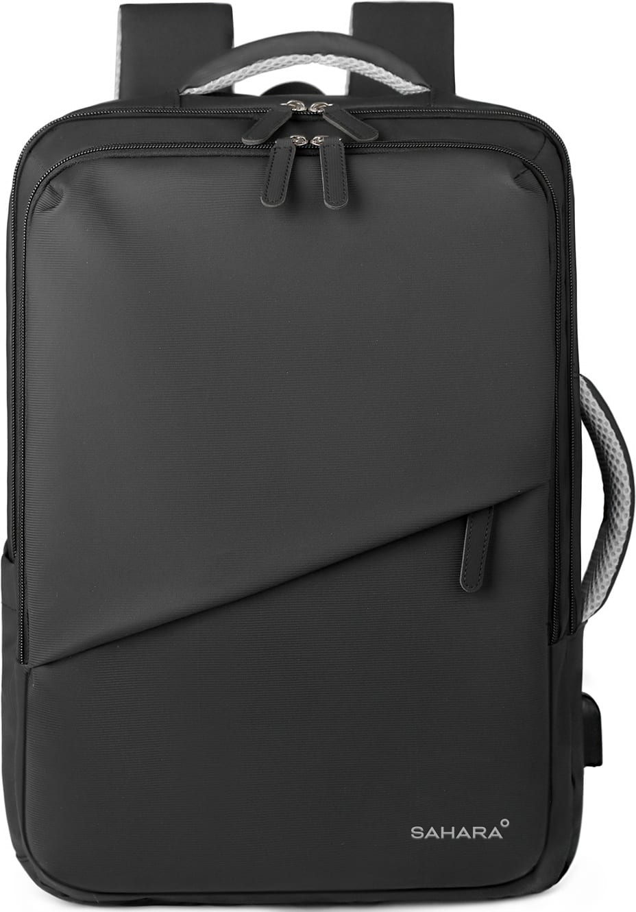 Front. SaharaCase - Water Resistant Backpack with USB Charging port for and fits up to 17.3" laptop - Black.