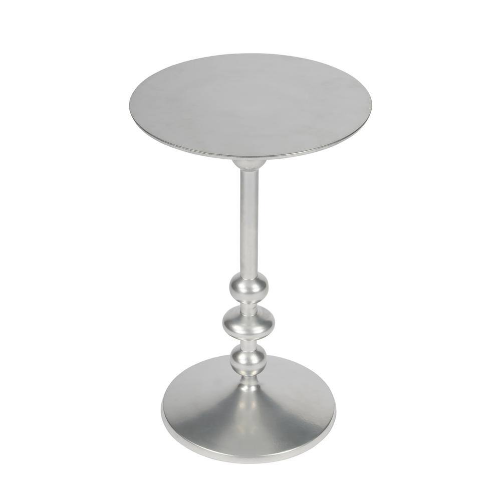 Alt View 3. Butler Specialty - Zora Iron Pedestal Side Table - Silver.
