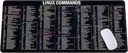 Designfullprint - Linux Commands Cheat Sheet Mouse Pad – Large Desk Mat for Programmers, Hackers & Software Engineers - Multicolor