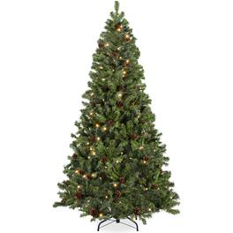 Best Choice Products - 6ft Pre-Lit Pre-Decorated Holiday Christmas Pine Tree w/ 1,000 Tips, 250 Lights, Base - Green