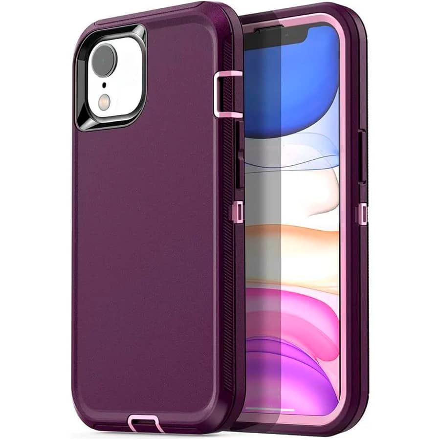Entronix - Case Compatible with iPhone XR - Triple-Layer Heavy Duty Protection - Purple