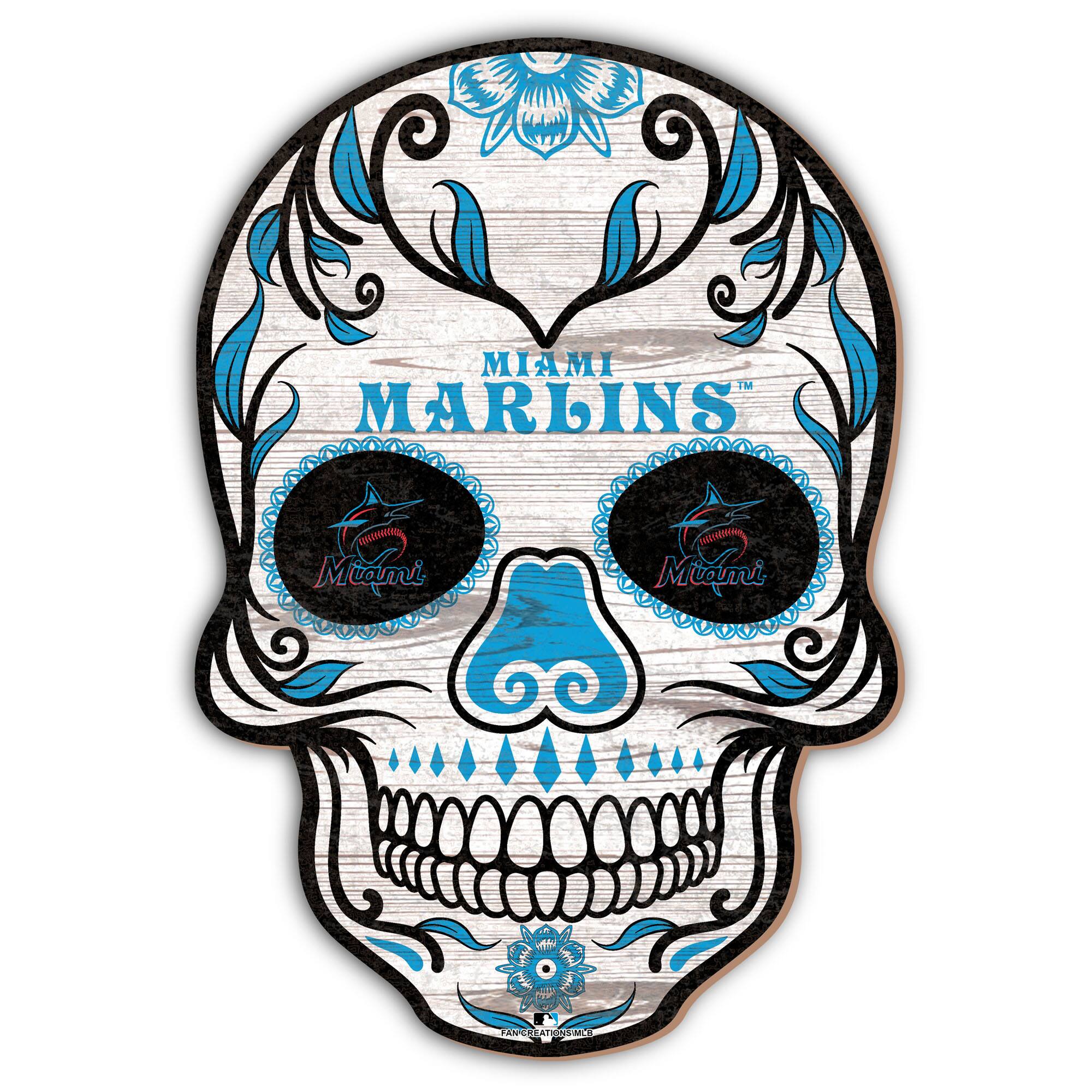 Miami Marlins 12'' Sugar Skull Sign