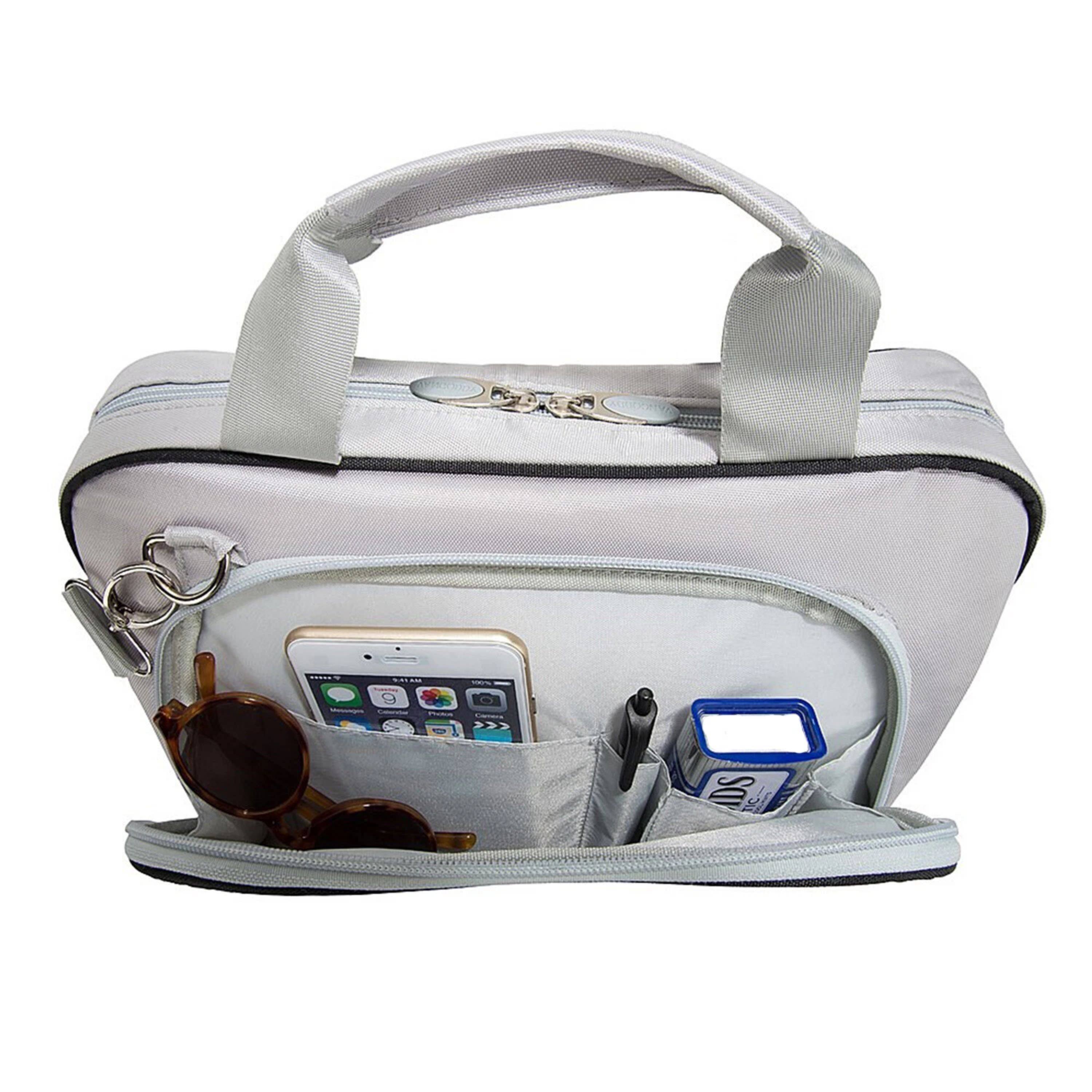 Back. Kitcheniva - Tablet Carry Case Shoulder Messenger Bag For 11" Samsung Galaxy Tab A9+ - Silver/Black.