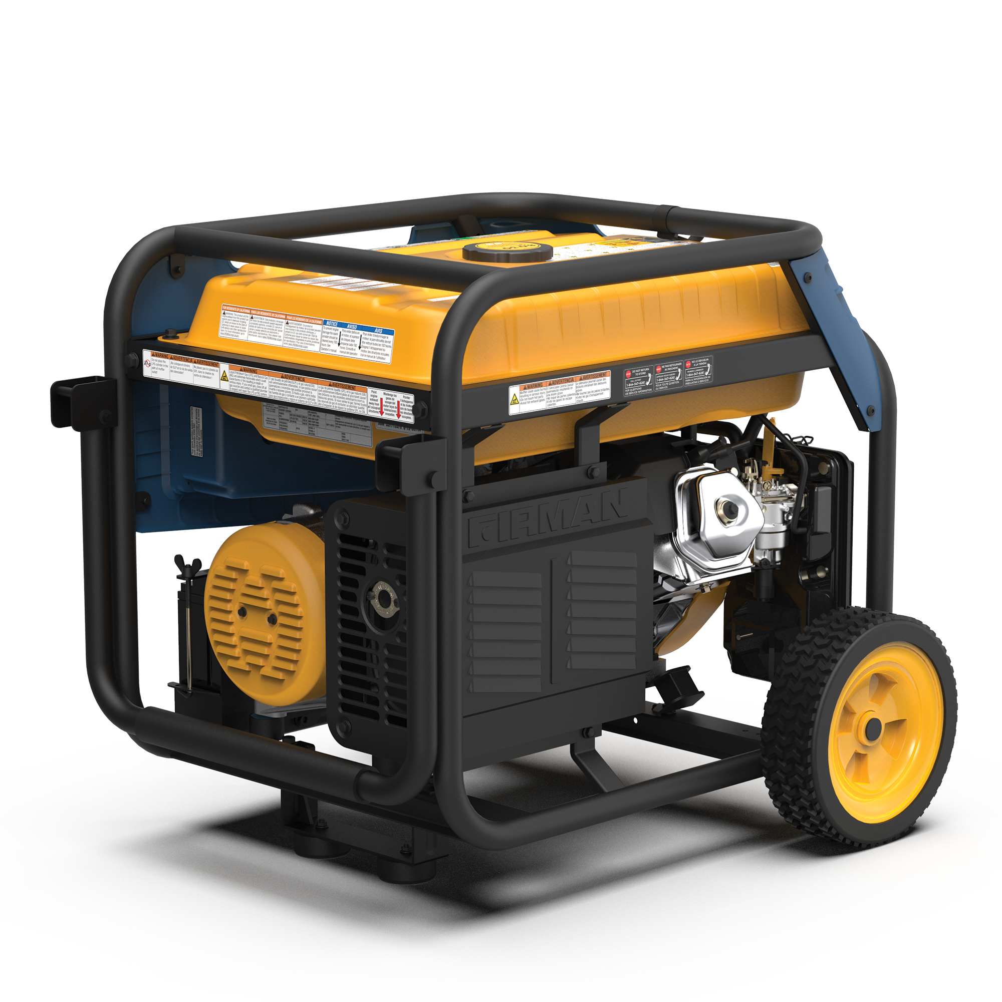 Alt View 10. Firman - T08072 Electric Start 120/240V RV Ready 10000-Watt Tri Fuel (Gasoline/Propane/Natural Gas) Portable Generator - Blue, Black, Gold.
