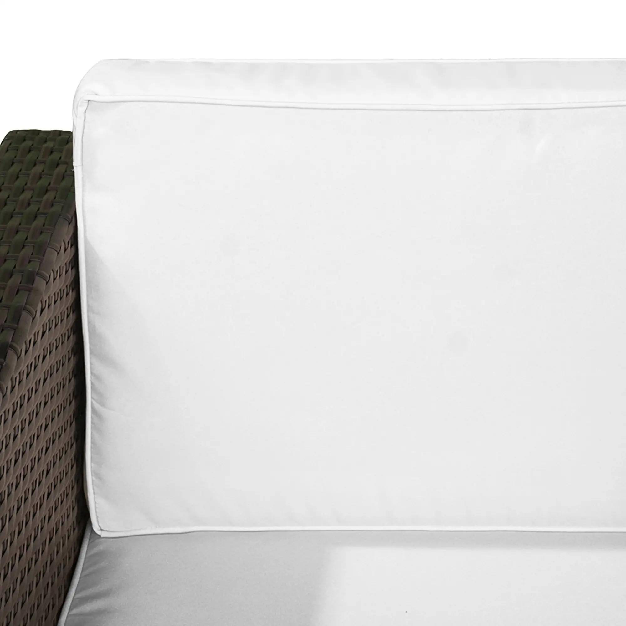 Back. Resenkos - Resenkos Wicker Bistro Patio Set, Two Chairs And A Matching Outdoor Table, Brown - Brown.