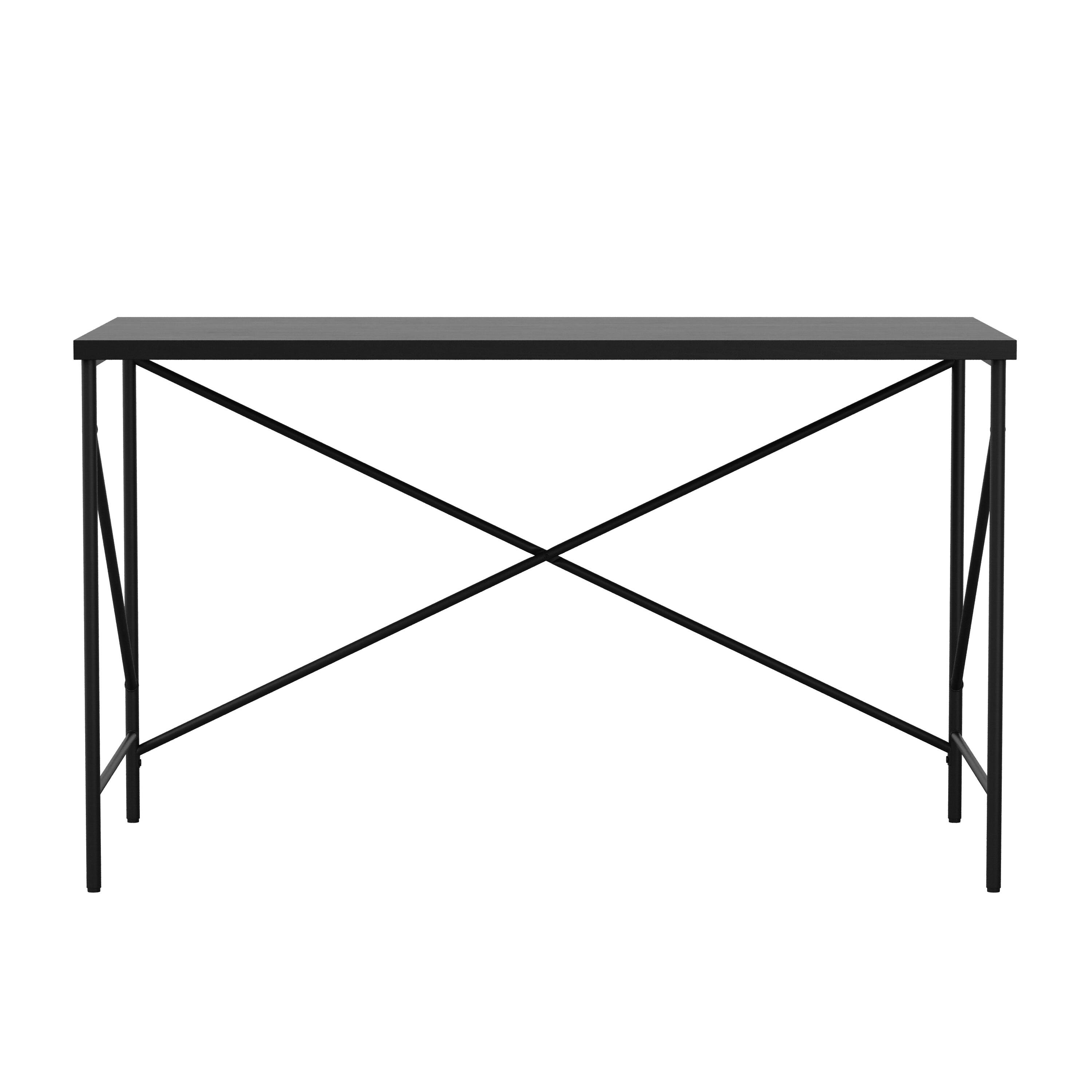 Alt View 20. Martha Stewart - Maddox Black Wood Grain Parsons Desk - Black Top/Oil Rubbed Bronze Frame.