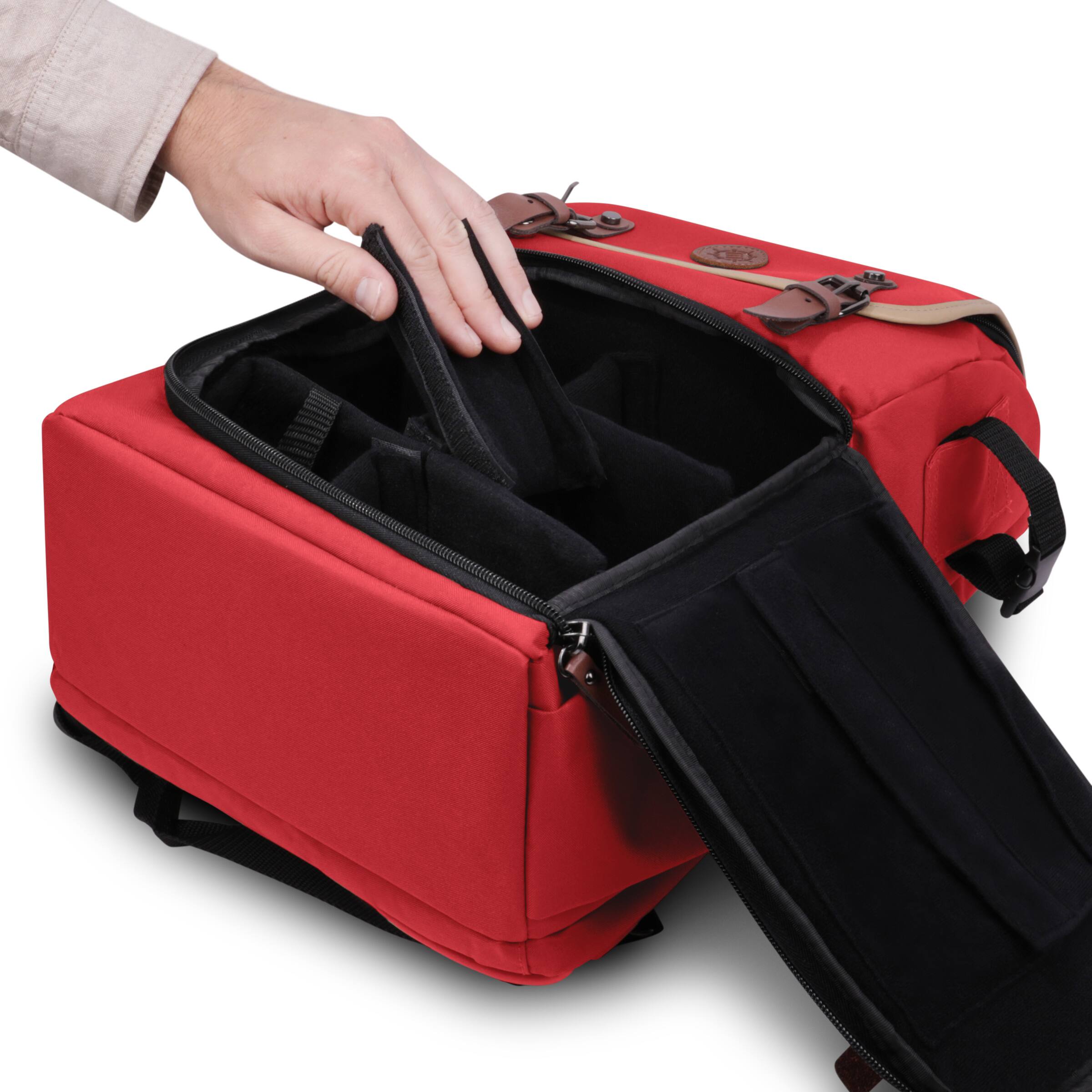Alt View 3. ENHANCE - ENHANCE Full-Size Trading Card Storage Box Backpack for Playing Card Case - Red.