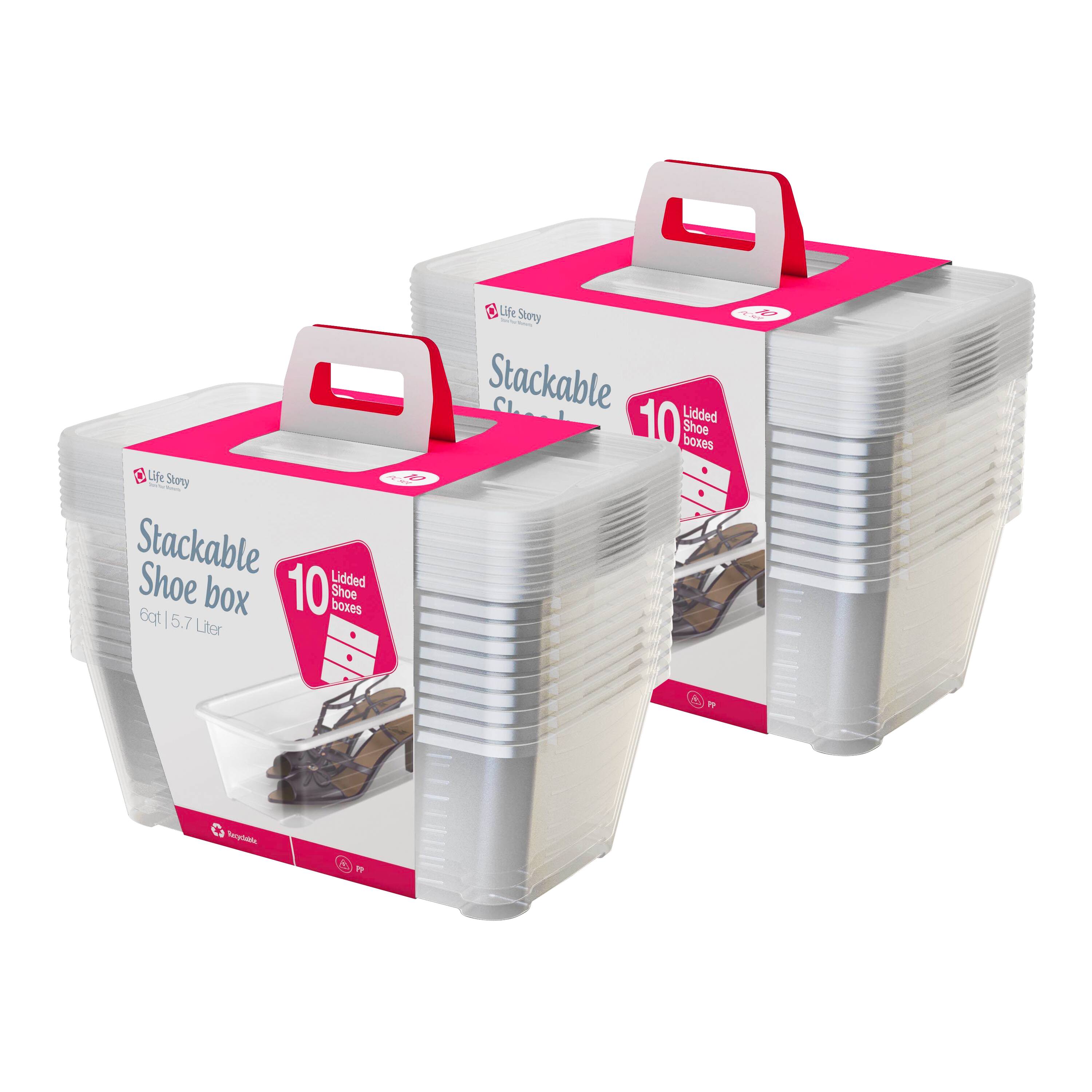 Life Story - Stackable Shoe Box  
10 Lidded Shoe Boxes  
6qt | 5.7 Liter  

Life Story - Stackable Shoe Box  
10 Lidded Shoe Boxes  
6qt | 5.7 Liter