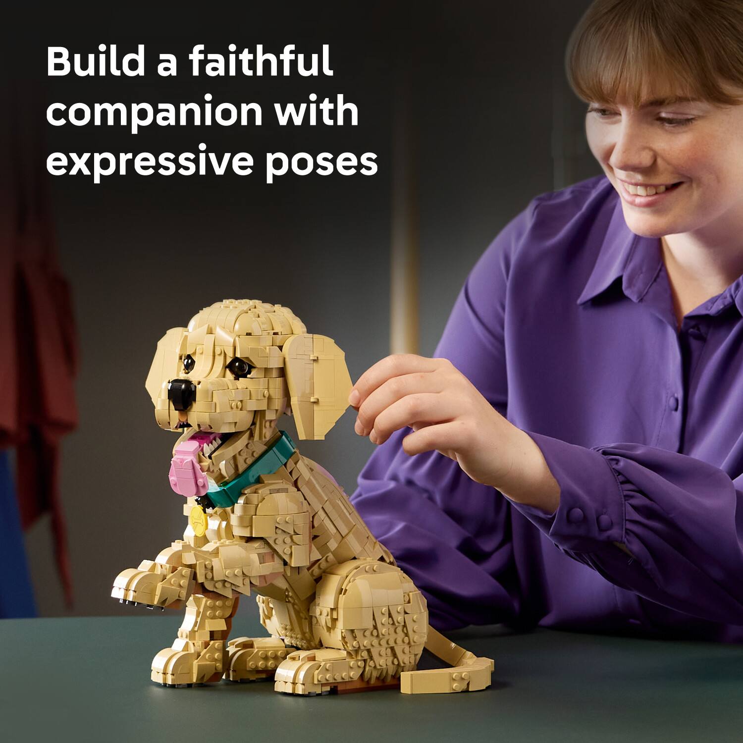 LEGO Icons Golden Retriever Puppy Building Set for Adults 11384