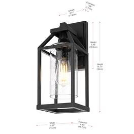 Elegant Lighting - Zora 14 inch Outdoor Wall sconce in Black - Black And Clear
