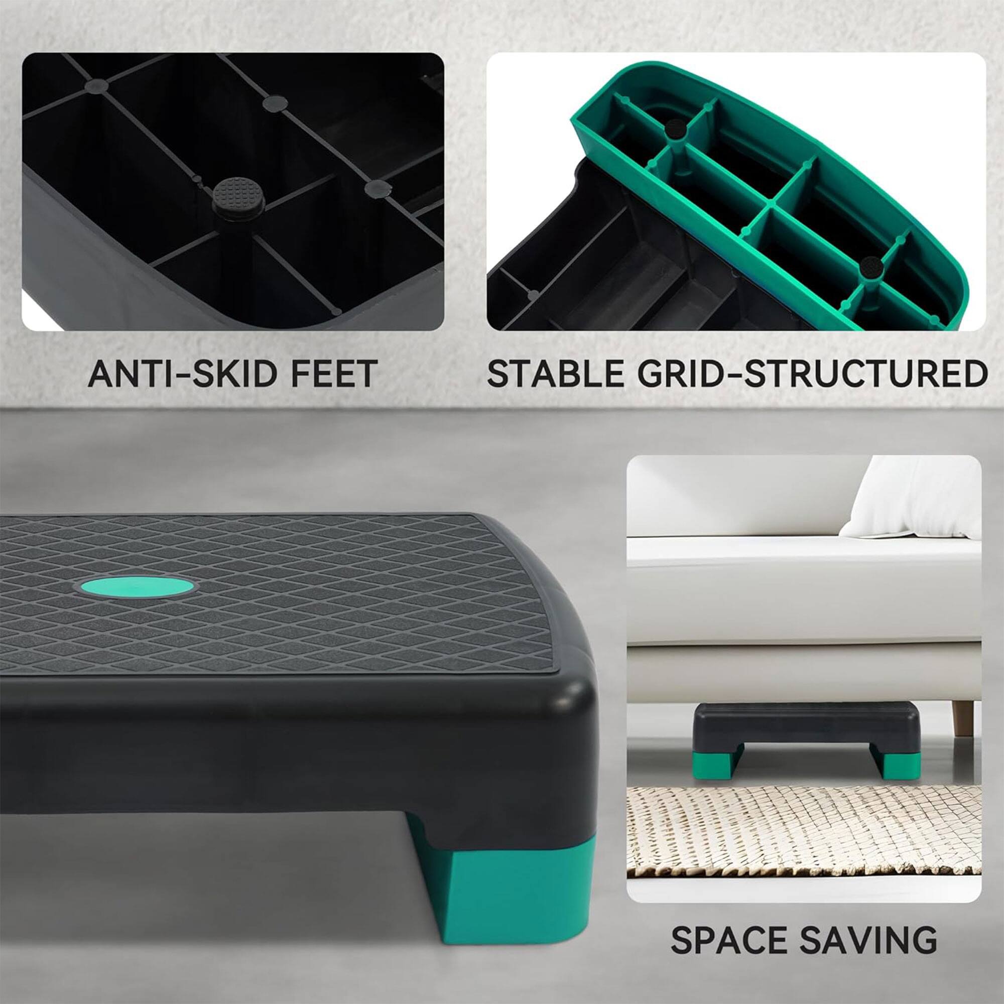 ANTI-SKID FEET  
STABLE GRID-STRUCTURED  
SPACE SAVING