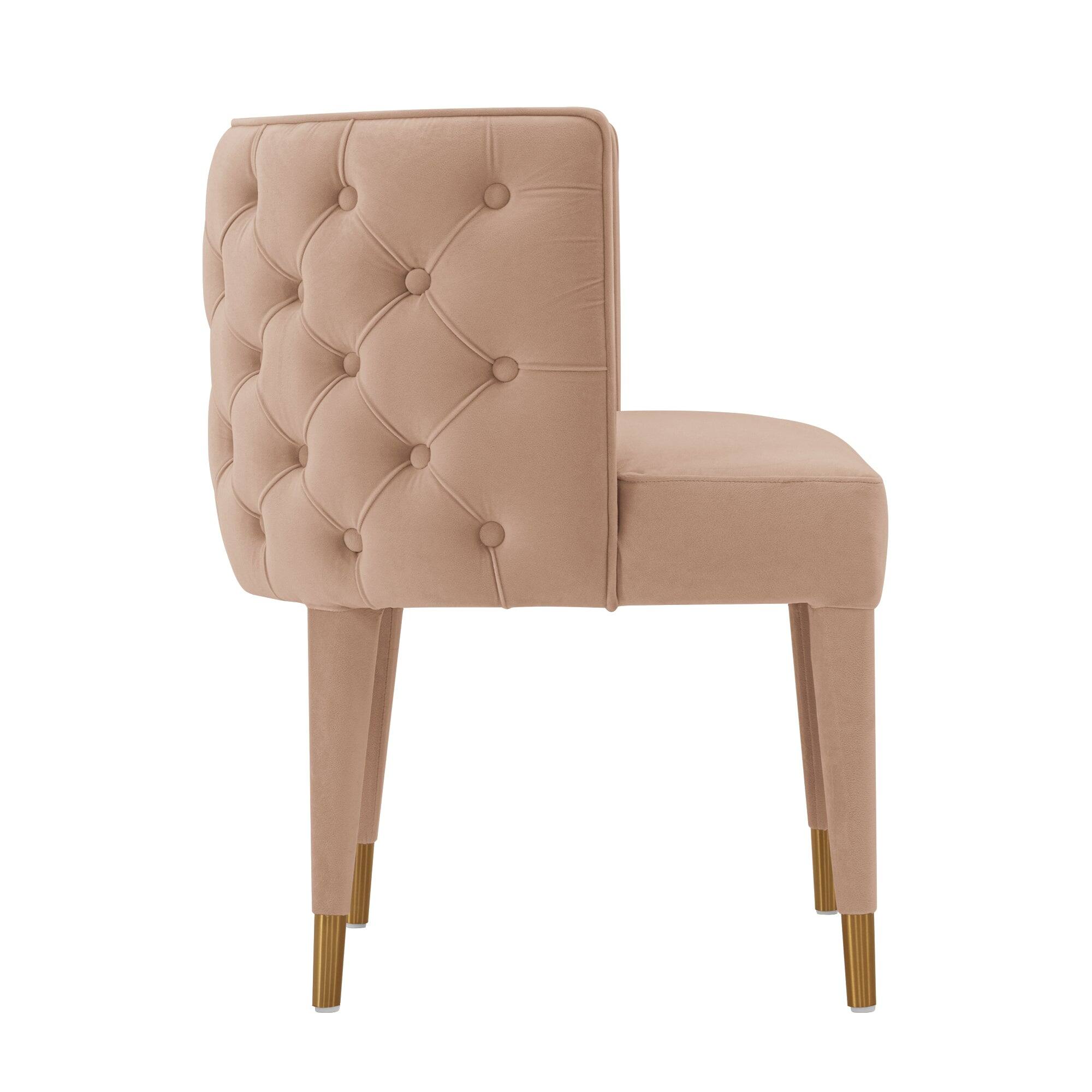 Alt View 1. Manhattan Comfort - Maya Modern Velvet Dining Chair - Nude.