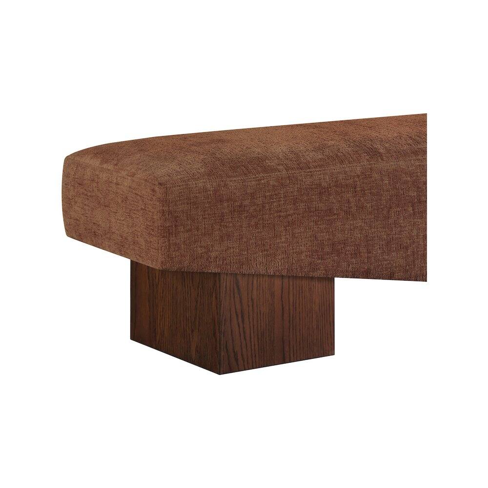 Alt View 4. Meridian Furniture - Alora Cognac Fabric Bench - Brown.