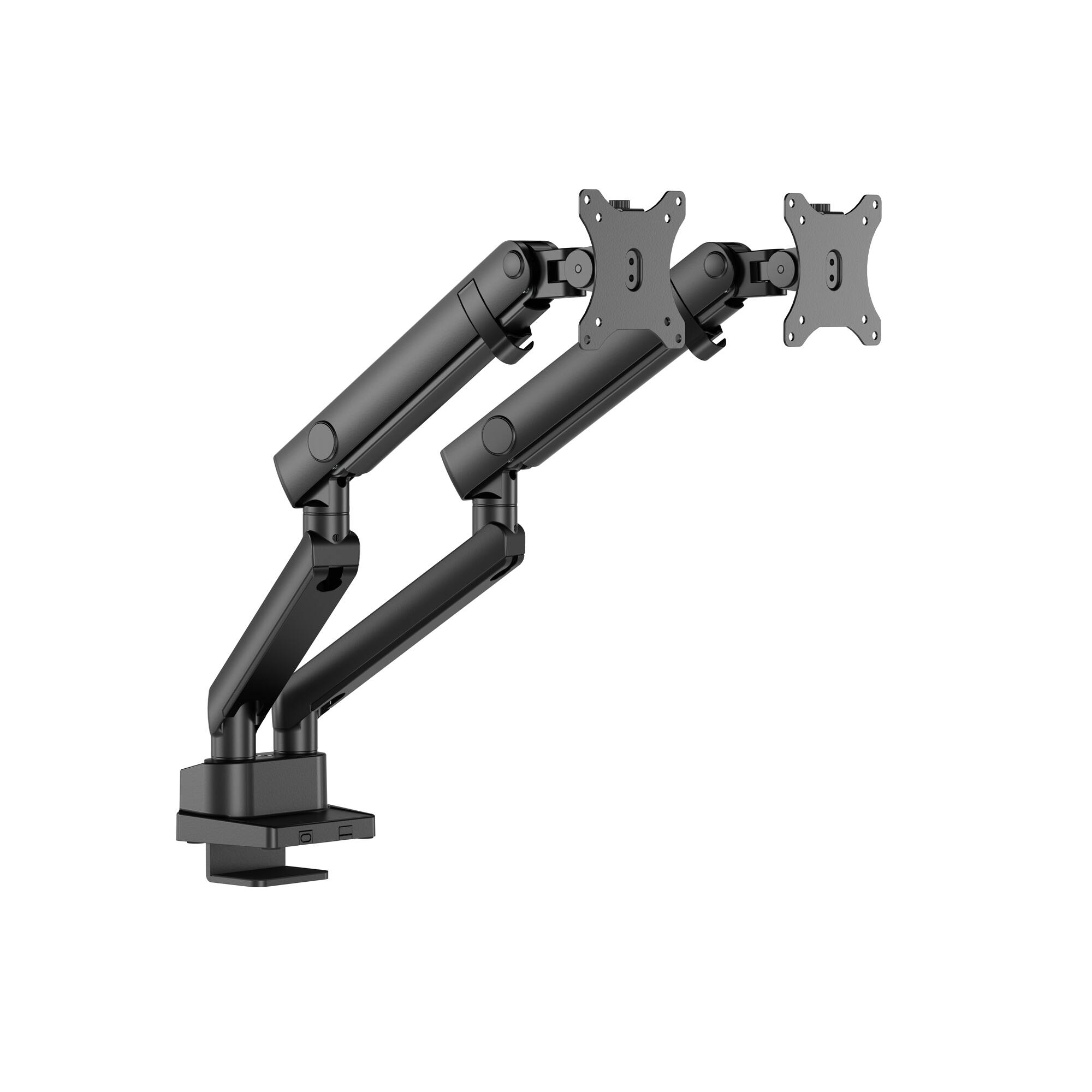 Left. Amer Mounts - Amer Mounts Dual Articulating Heavy Duty Spring Monitor Arm for 35" Monitors 12kg Max Weight per Screen - HYDRA2B - Black.