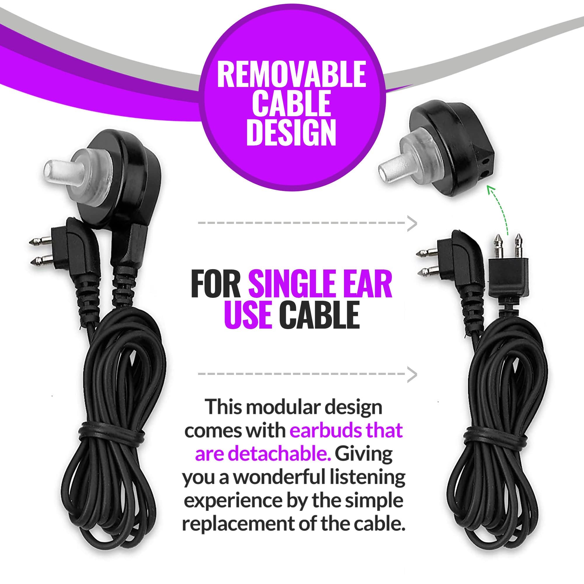 REMOVABLE CABLE DESIGN

FOR SINGLE EAR USE CABLE

This modular design comes with earbuds that are detachable. Giving you a wonderful listening experience by the simple replacement of the cable.