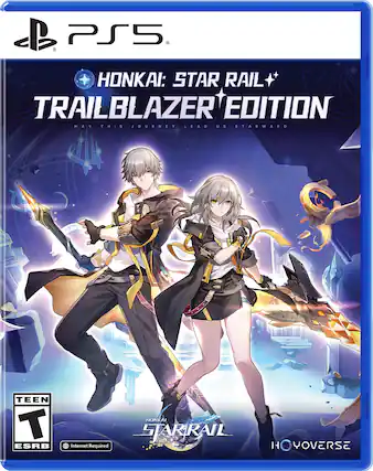 PS5 HONKAI: STAR RAIL TRAILBLAZER EDITION MAY THIS JOURNEY LEAD US STARWARD TEEN T ESRB HUNKAI STARRAIL Internet Required H YOVERSE - T (Teen 13+)