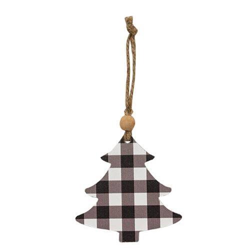 BreeBe - *Black & White Buffalo Check Tree Ornament - Black, White