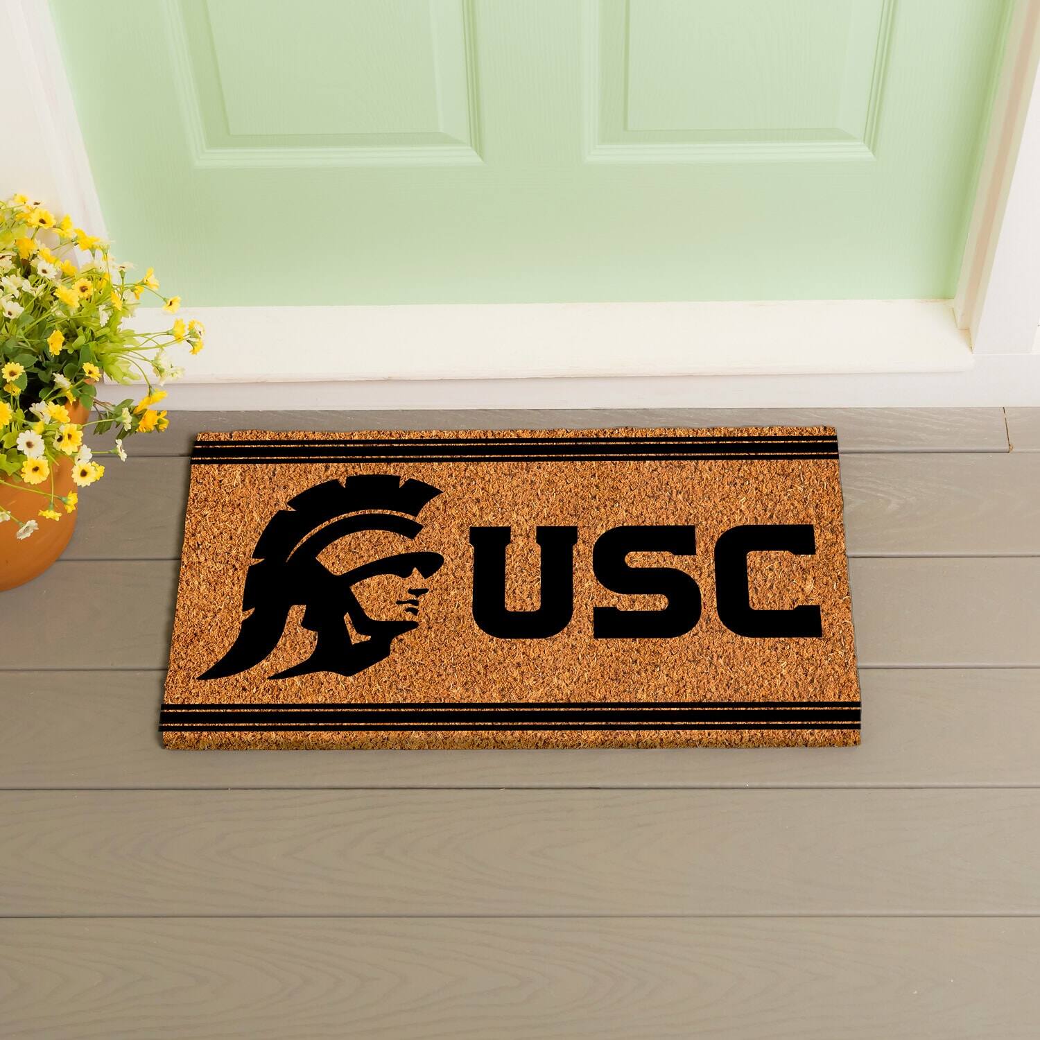Alt View 2. Evergreen Enterprises - USC Trojans 16" x 28" Logo Turf Mat - Multicolor.