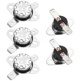 Unique Bargains - KSD301 Thermostat 25°C/77°F 10A Normally Closed N.C Adjust Snap Disc Temp Switch for Microwave/Oven 5pcs Bakelite - Silver