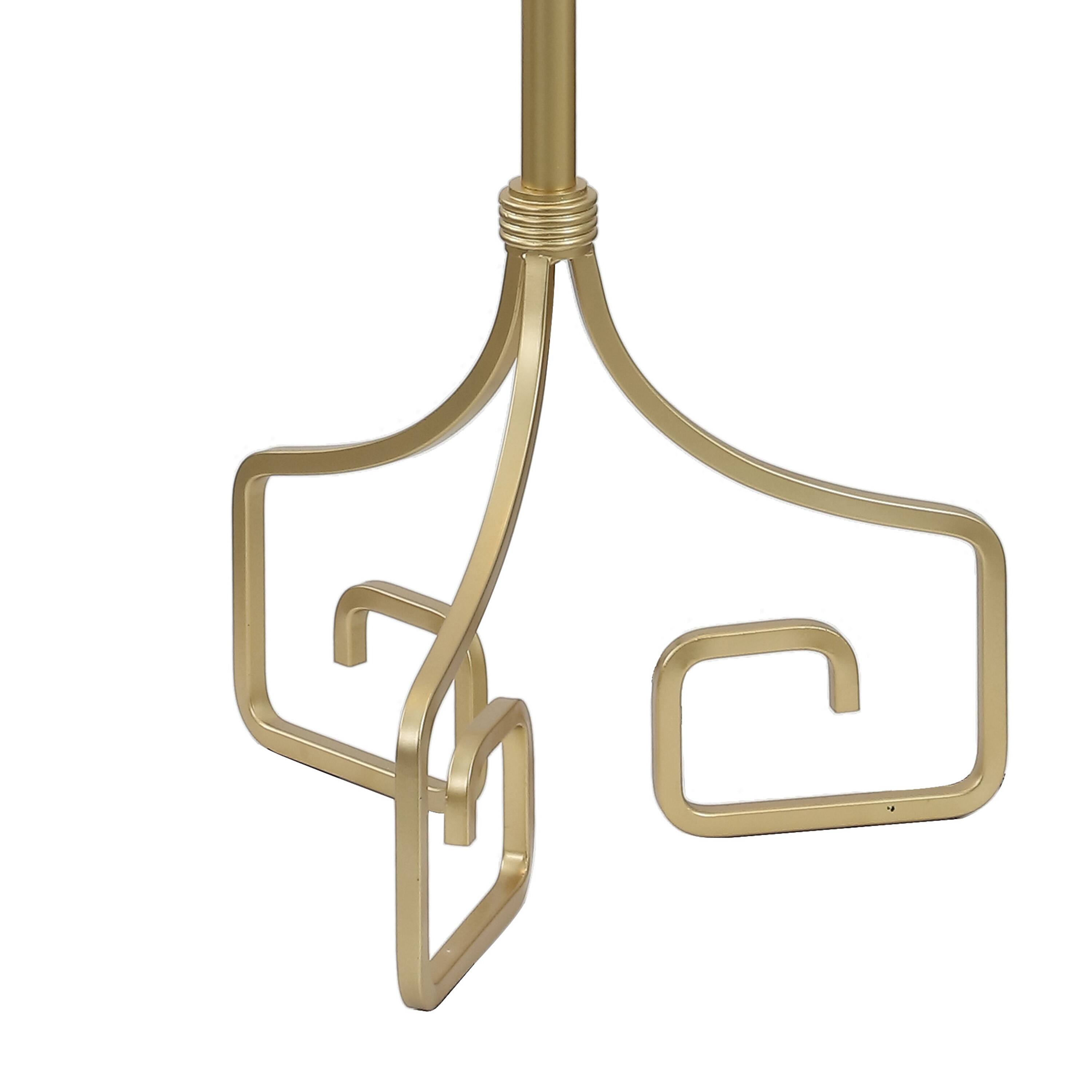 Alt View 3. Jonathan Y - Newman 61.5" Transitional Glam Metal LED Floor Lamp, Gold Painting - Gold Painting.