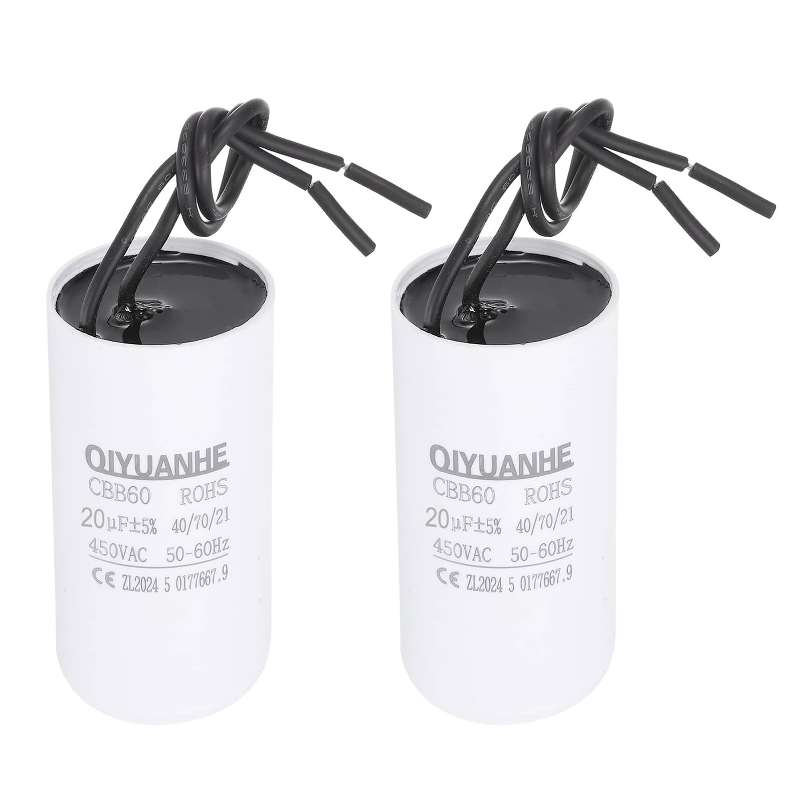 Unique Bargains - 2pcs CBB60 Capacitor 20uF 450V Run Round Start Capacitor for AC Motor, Pump, HVAC Compressor - White price history on PriceWatchPro