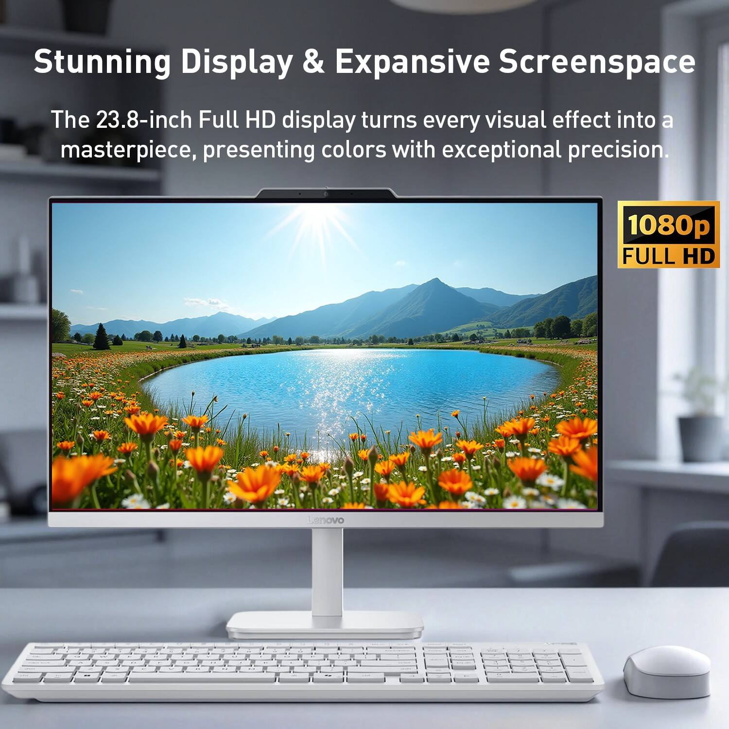 Stunning Display & Expansive Screenspace

The 23.8-inch Full HD display turns every visual effect into a masterpiece, presenting colors with exceptional precision.

1080p FULL HD