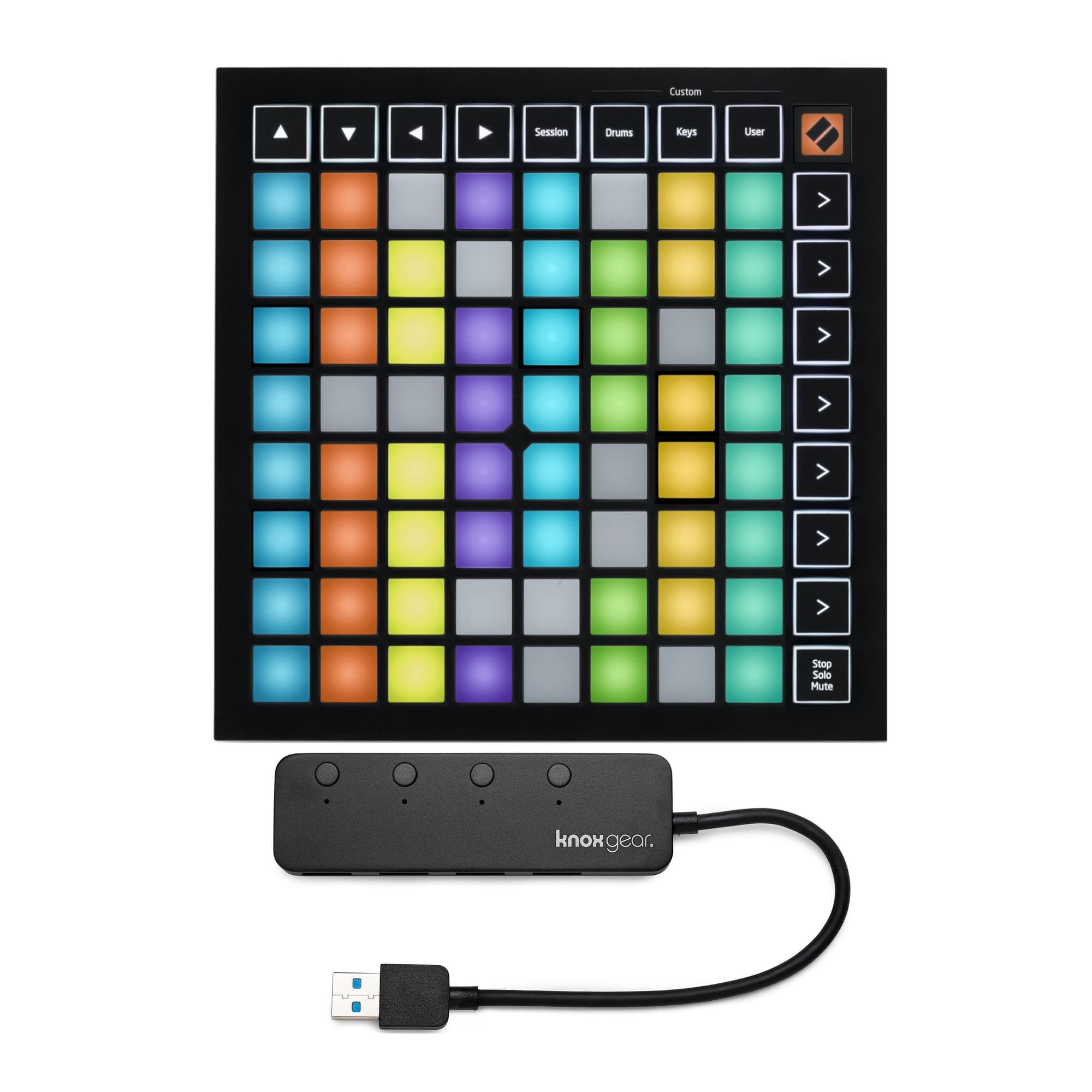 Novation - MK3 Launchpad Mini Grid Controller for Ableton Live with 4 Port USB HUB