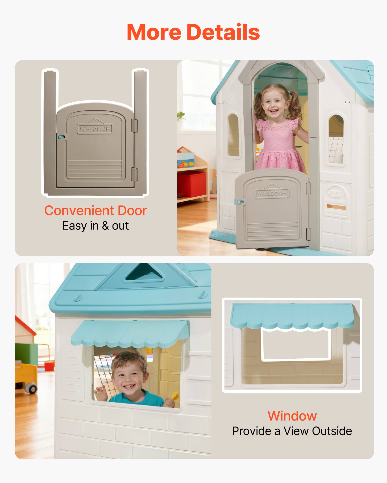 More Details

Convenient Door  
Easy in & out

Window  
Provide a View Outside