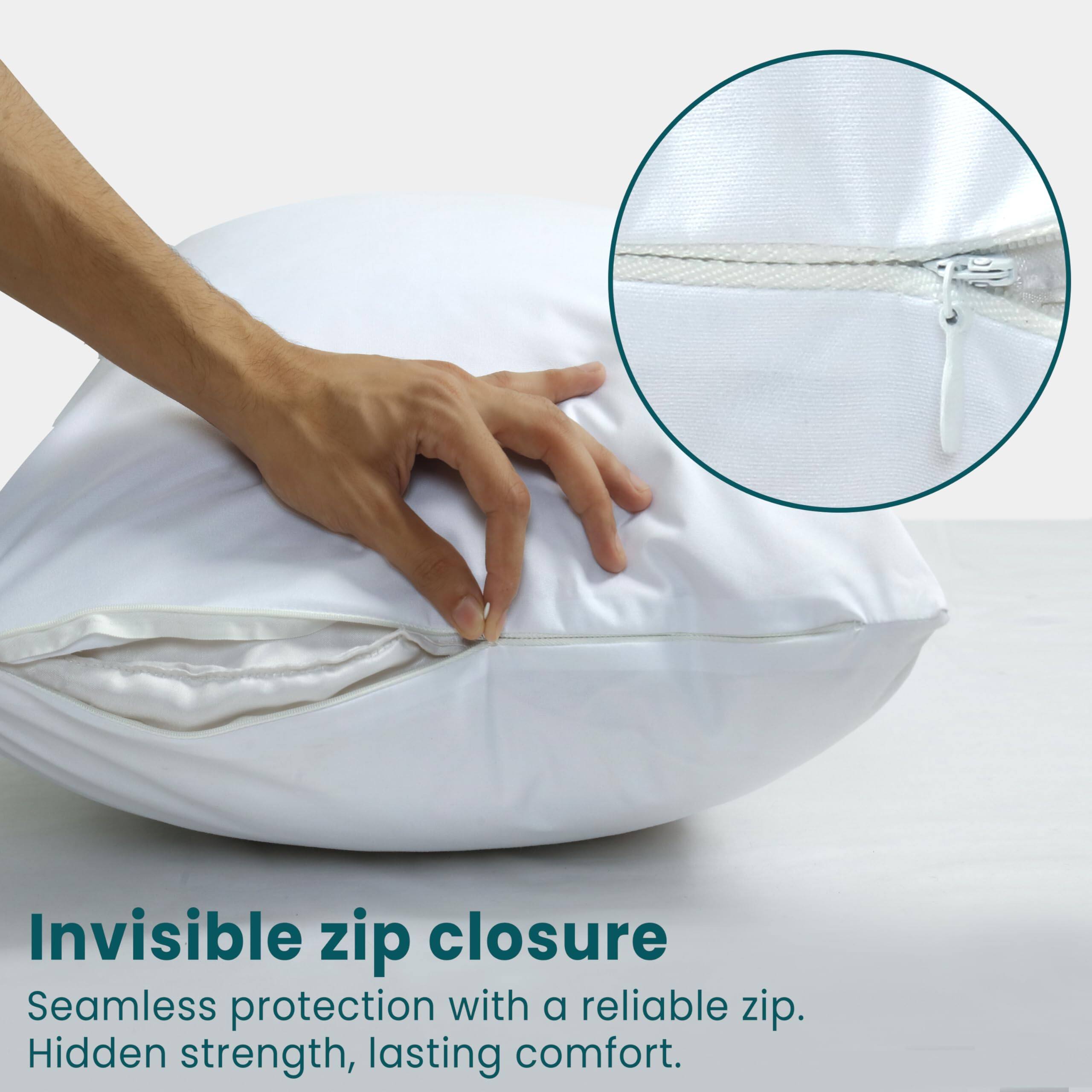 Invisible zip closure  
Seamless protection with a reliable zip.  
Hidden strength, lasting comfort.