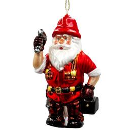 OrnamentallyYou - Handyman Santa Glass Ornament Skilled Builder Tradesman and Repairman Gift - Multi-colored