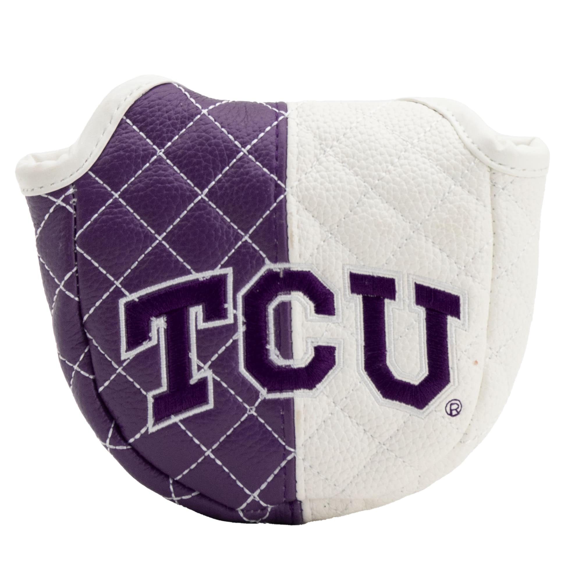 Front. Team Golf - TCU Horned Frogs Quilted Mallet Putter Cover - Multicolor.